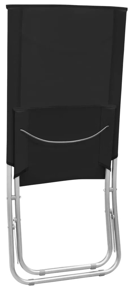 Cadeiras de praia dobráveis 2 pcs tecido preto