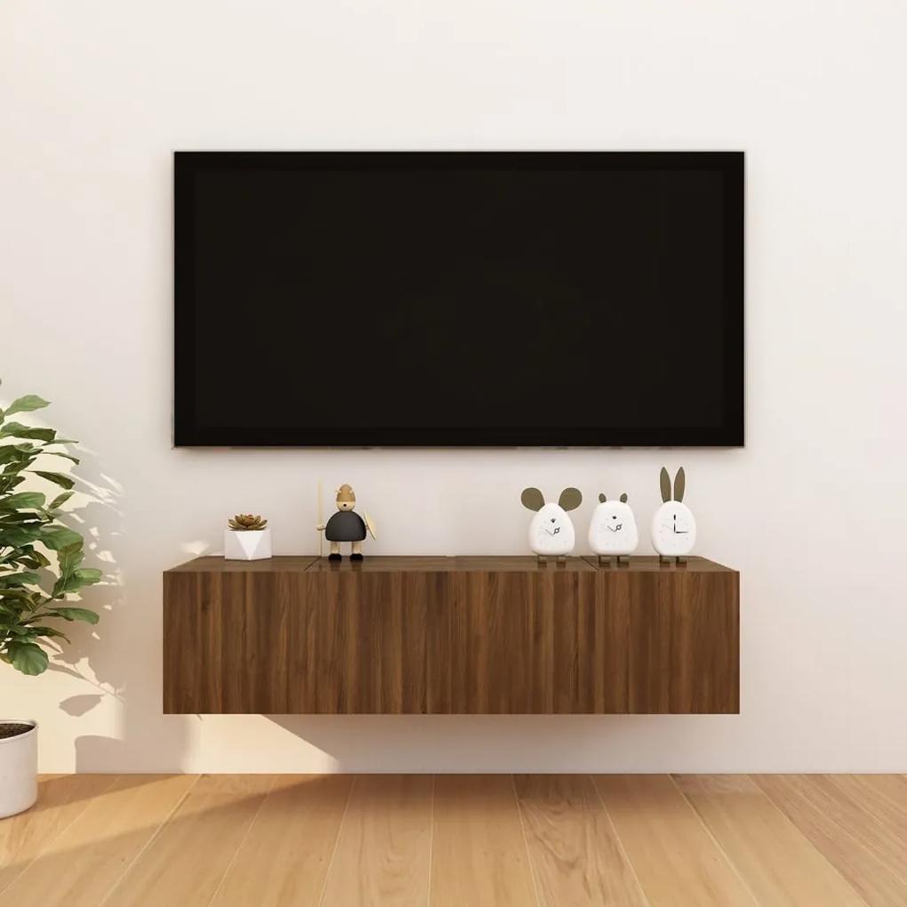 Móveis de TV de parede 4pcs 30,5x30x30 cm cor carvalho castanho