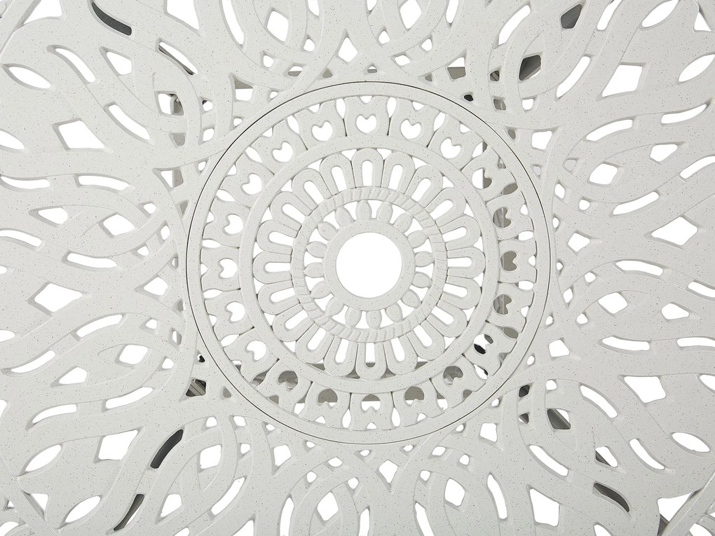 Mesa de jardim redonda ⌀ 90 cm em alumínio branco ANCONA Beliani