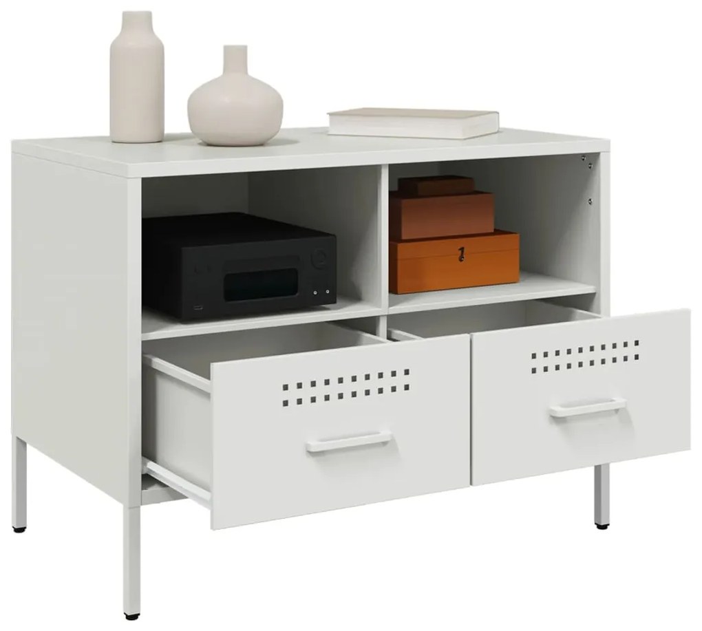 Móveis de TV 2 pcs 68x39x50,5 cm aço branco