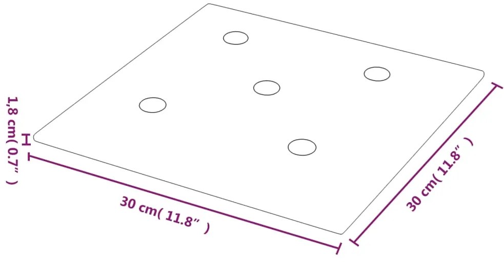 Painel parede 12 pcs 30x30cm couro artificial 1,08 m² cinza