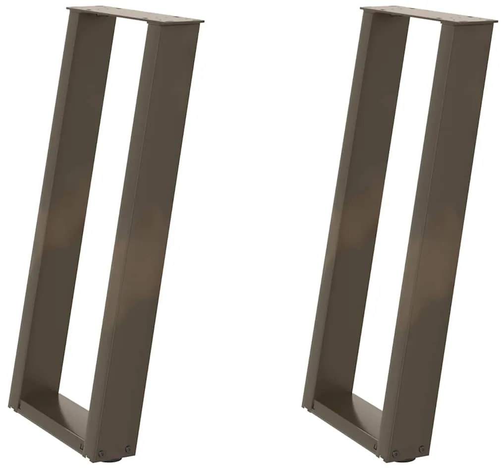 Pés de mesa de console em forma de U, 2 peças, aço natural, 28 x (72-7