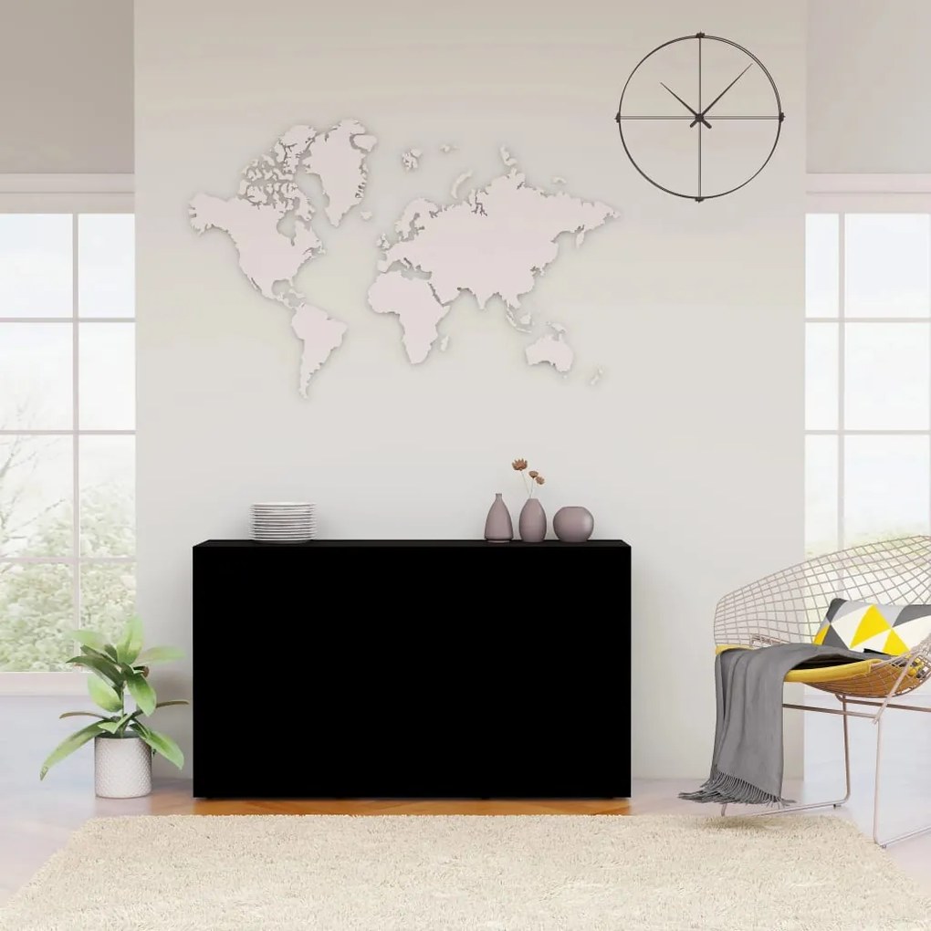 vidaXL Aparador derivados de madeira 120x36x69 cm preto