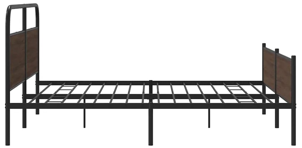 Estrutura cama sem colchão 183x213 cm metal carvalho castanho