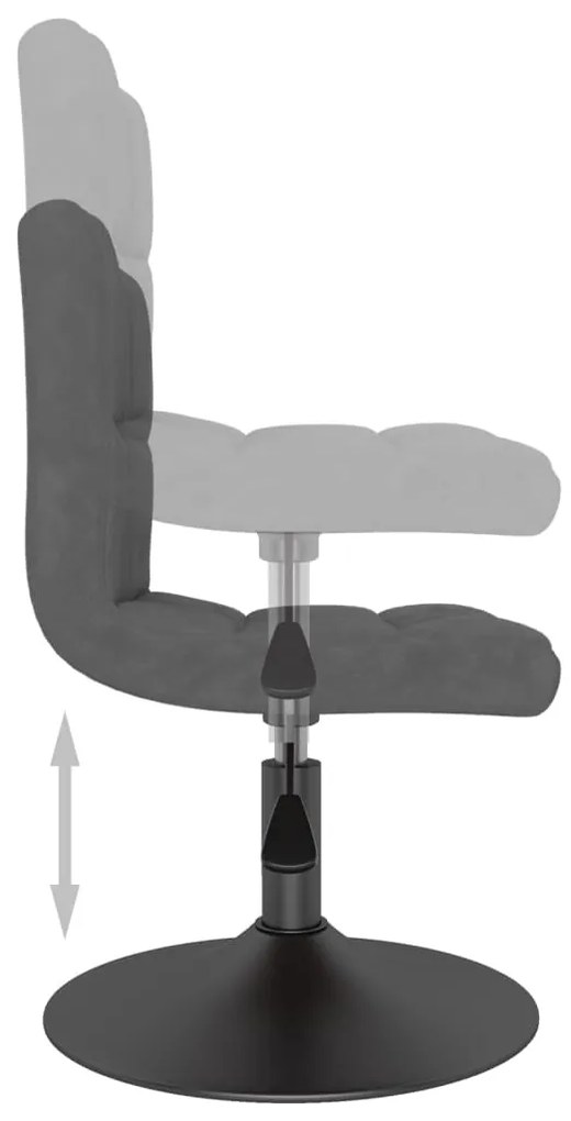 Cadeiras de jantar giratórias 6 pcs veludo cinzento-escuro
