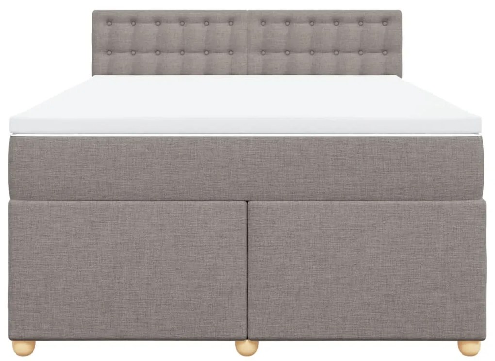 Cama com molas/colchão 140x190 cm tecido castanho-acinzentado