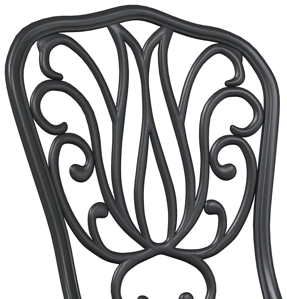 Conjunto de Jardim bistrô de 3 Peças vidaXL Preto em Alumínio Fundido