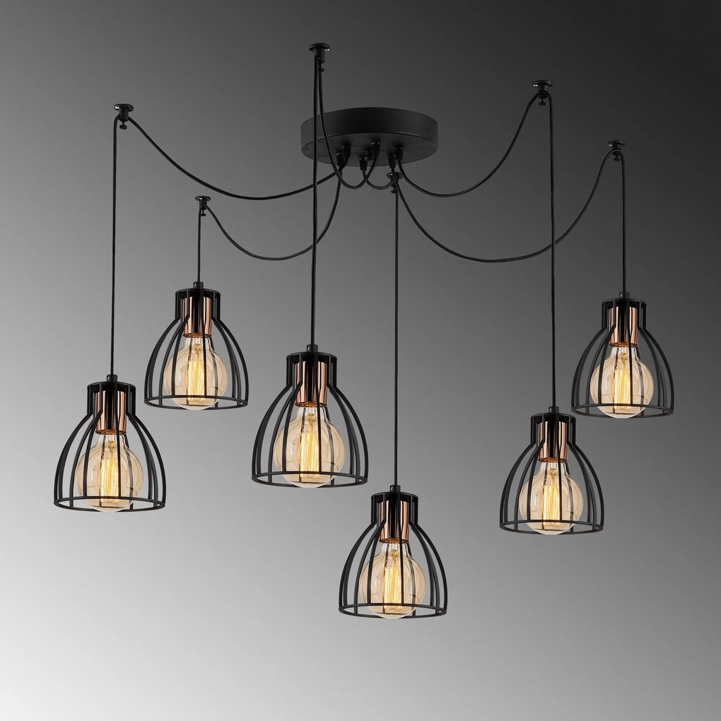 Candeeiro de Teto Kemah – Preto – Diâmetro 135 cm, Altura 106 cm