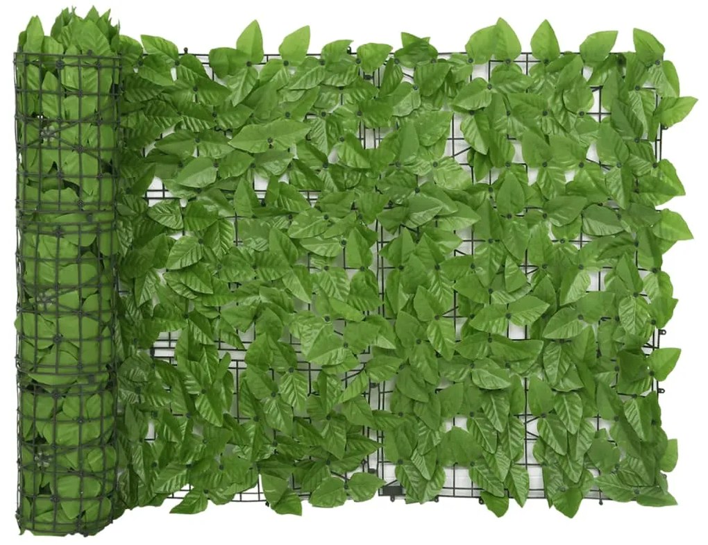Tela de privacidade p/ varanda c/ folhas 600x75 cm verde