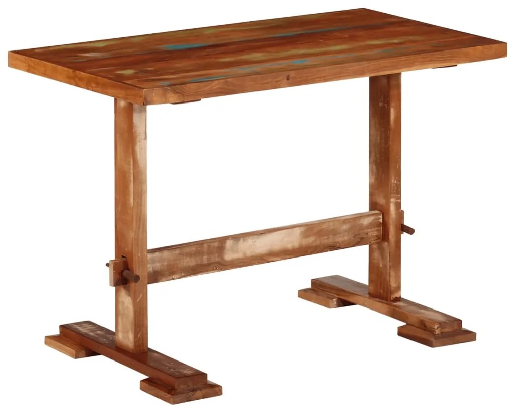 Mesa de jantar 110x55x78 cm madeira recuperada maciça