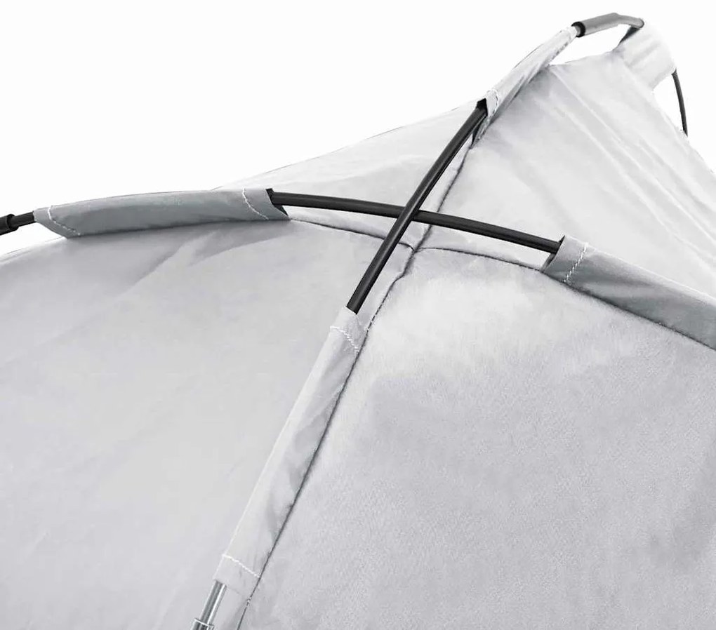 Cama Elevada para Cães com Toldo Removível Cinza Prateado XL Aço