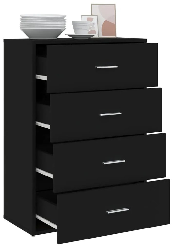 Aparador 60x31x84 cm derivados de madeira preto