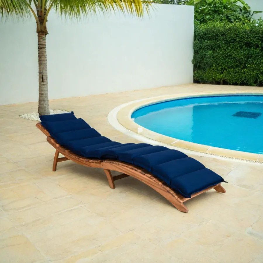 Almofada para espreguiçadeira (NÃO INCLUÍDA) 183 x 56 x 7 cm Azul
