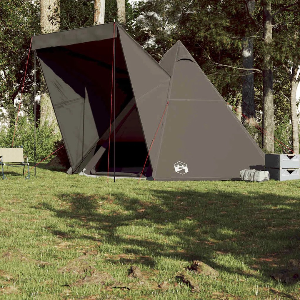 Tenda familiar tipi para 6 pessoas impermeável castanho