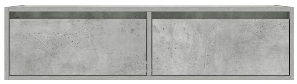 Móvel de TV com luzes LED 100X35,5x25 cm cinzento cimento
