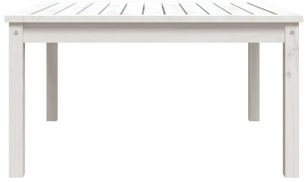 Mesa de jardim 82,5x82,5x45 cm madeira de pinho maciça branco