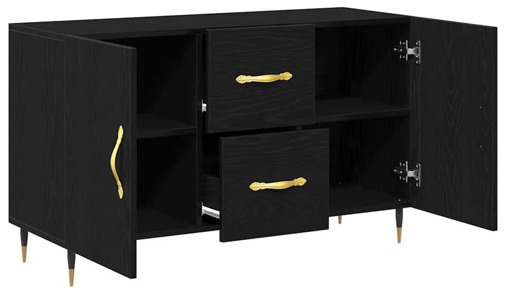 Aparador Preto Carvalho 100x36x60 cm Madeira Sintética