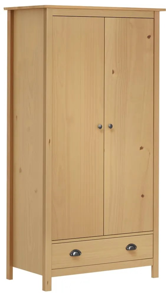 288947 vidaXL Roupeiro 2 portas Hill 89x50x170 cm pinho maciço