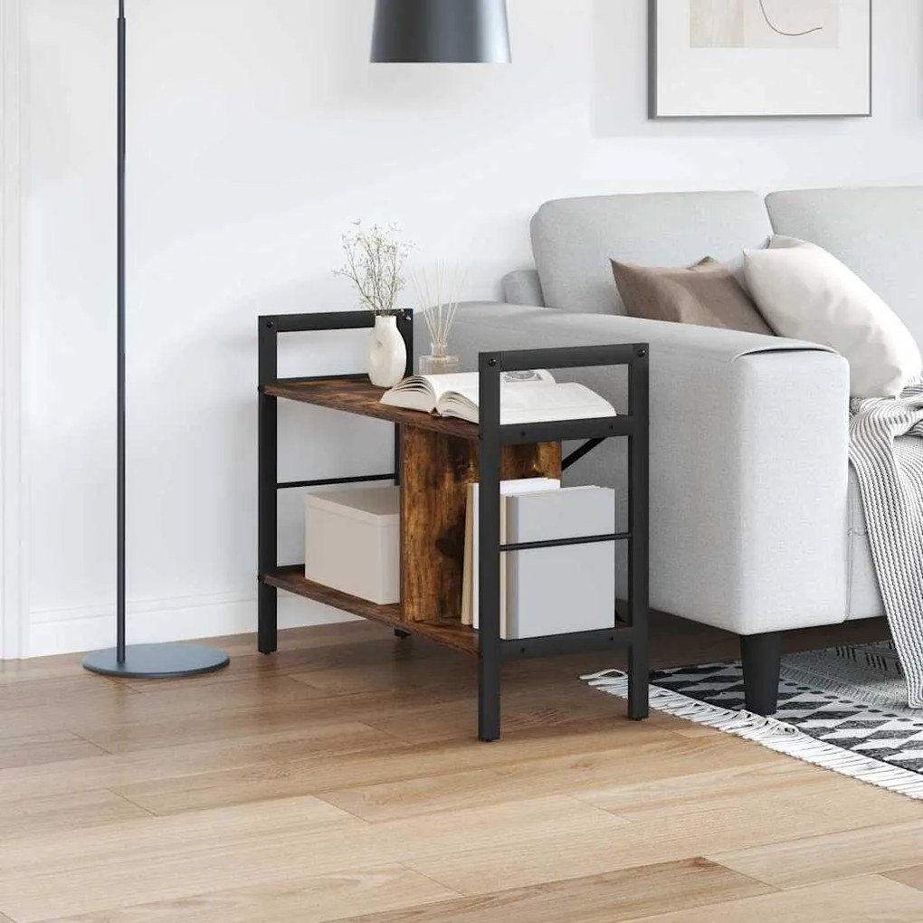 vidaXL Estante Carvalho Defumado 75 x 30 x 58,5 cm Madeira processada