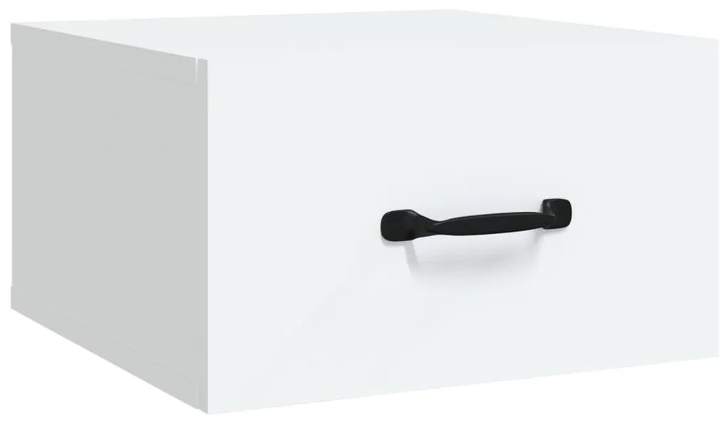 Mesas de cabeceira montagem na parede 2 pcs 35x35x20 cm branco