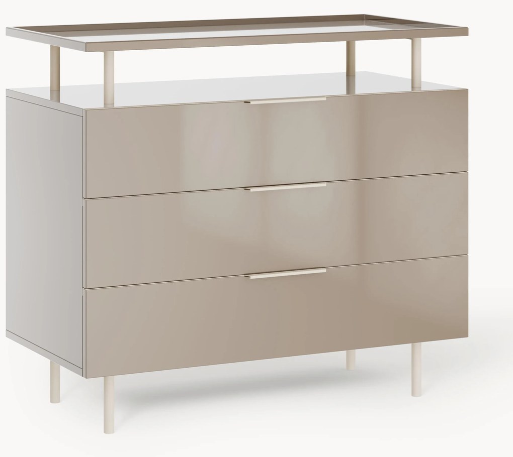 High Gloss Chest of Drawers Lennie