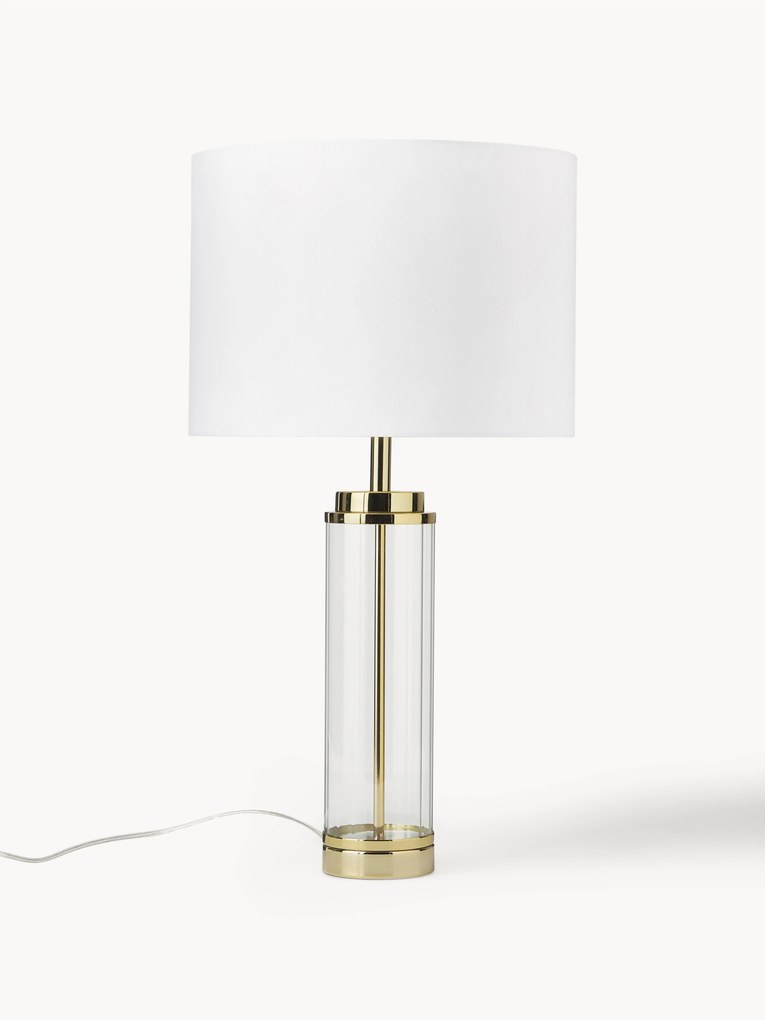 Candeeiro de mesa grande glamoroso com base de vidro Gabor