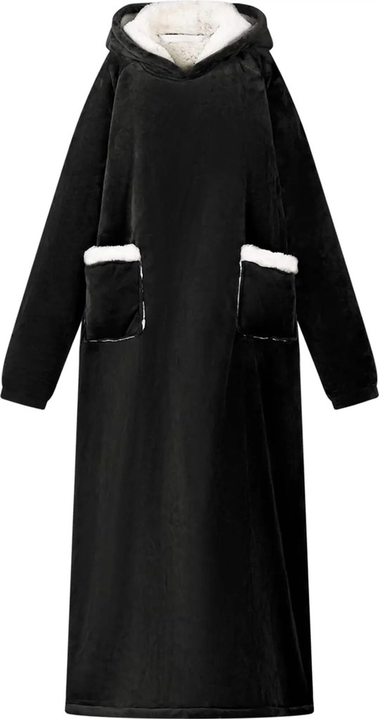vidaXL Sweatshirt manta Preto M Fleece e Flanela
