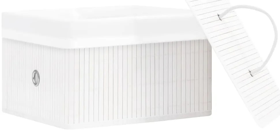 Caixas de arrumação 4 pcs bambu branco