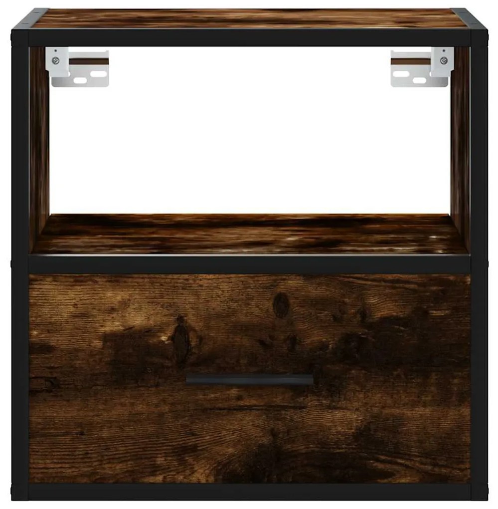 Mesa de cabeceira de parede 40x31x39,5 cm carvalho fumado