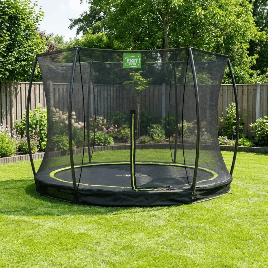 Trampolim de solo Silhouette ø305 cm com rede de segurança - preto