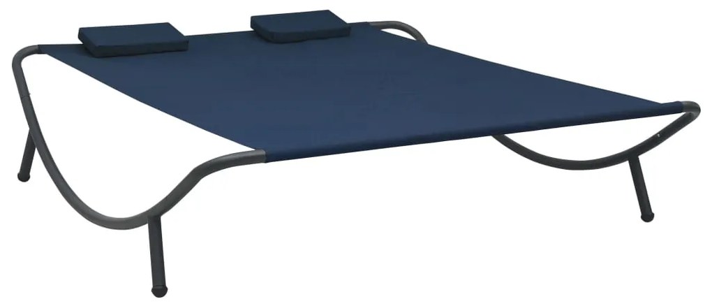 vidaXL Espreguiçadeira de exterior em tecido azul