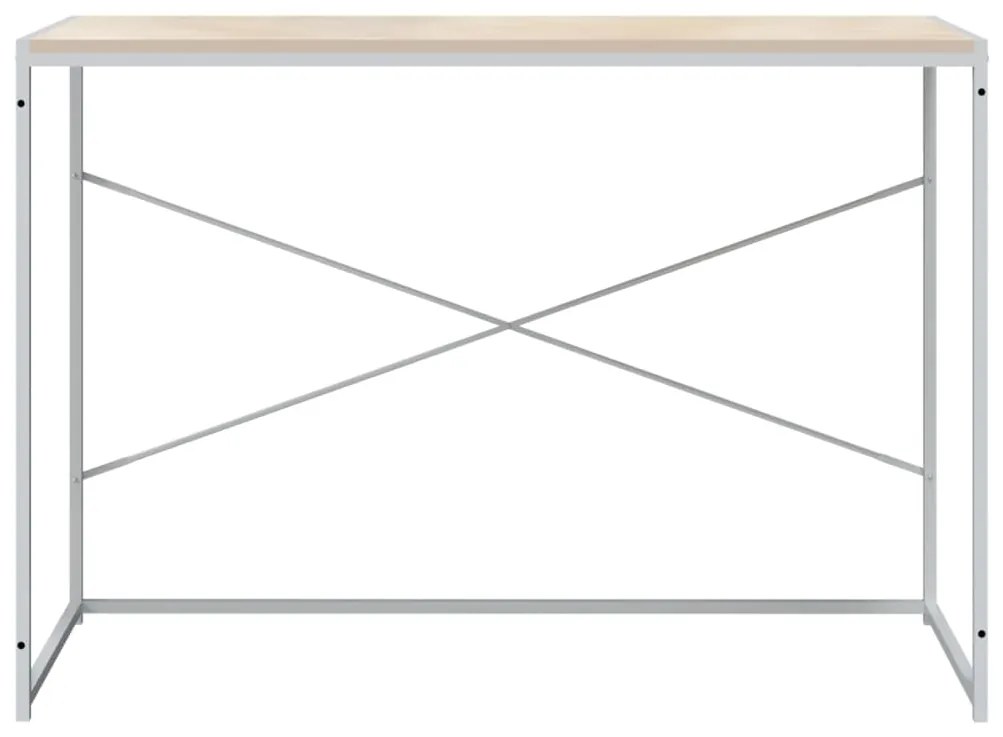 Secretária de computador derivados de madeira branco/carvalho