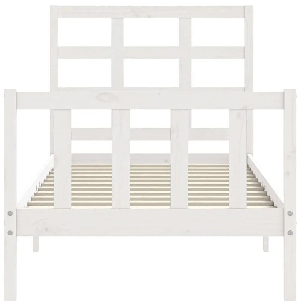 Cama sem colchão 90x200 cm madeira de pinho maciça branco