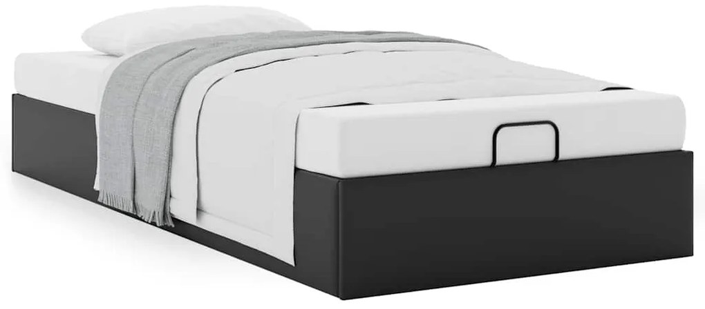 Estrutura de cama otomana sem colchão 100x200 cm preto