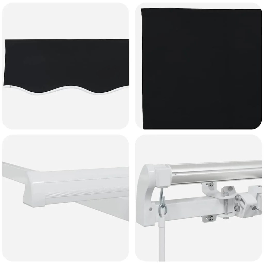 Toldo Retrátil Manual Preto 450 x 300 cm