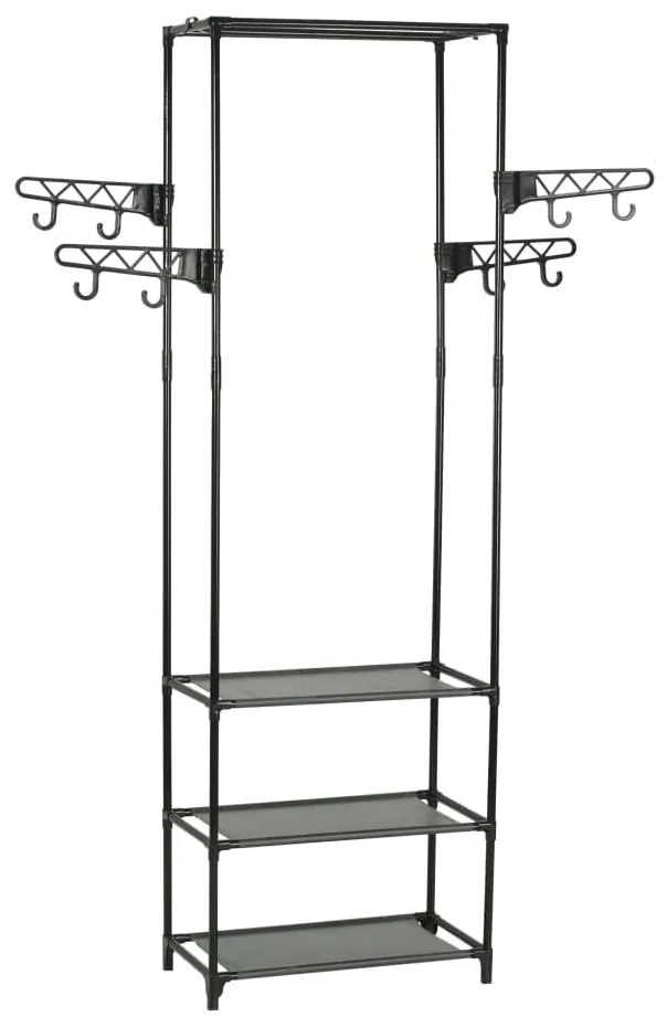 Suporte para roupas aço e tecido não tecido 55x28,5x175cm preto