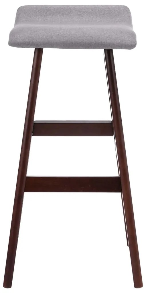 Cadeiras de bar 2 pcs tecido cinzento-claro