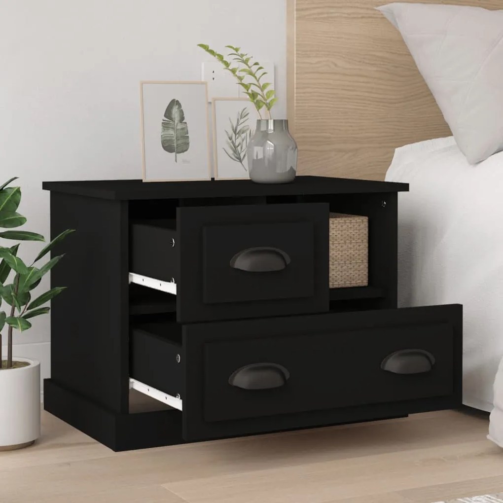 Mesa de cabeceira 60x39x45 cm preto