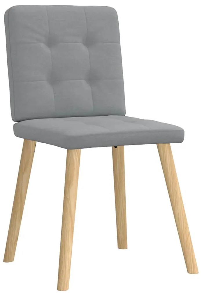 Cadeiras de jantar 6 pcs tecido cinzento-claro