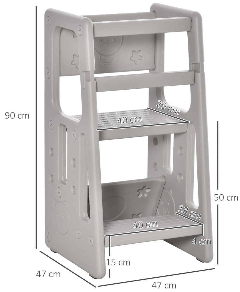 Torre de Aprendizagem para Crianças Banco Infantil com Altura Ajustáve