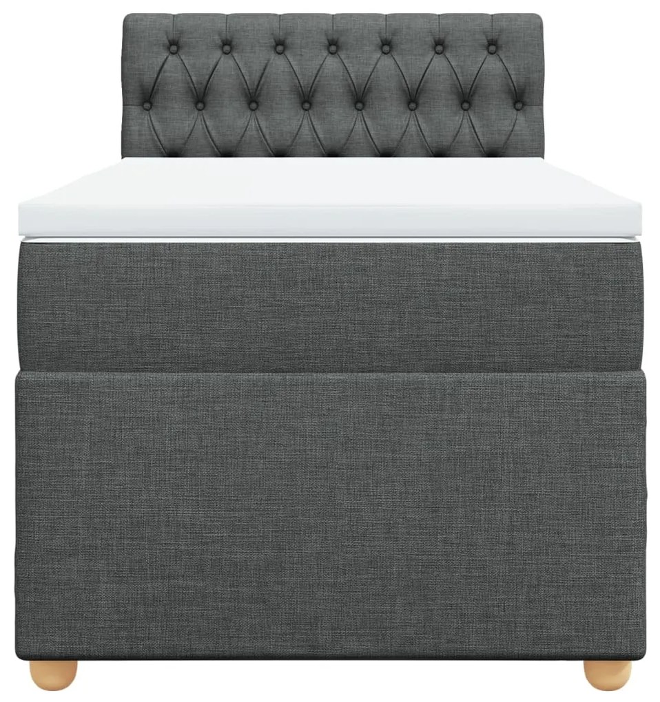 Cama com molas/colchão 80x200 cm tecido cinzento-escuro