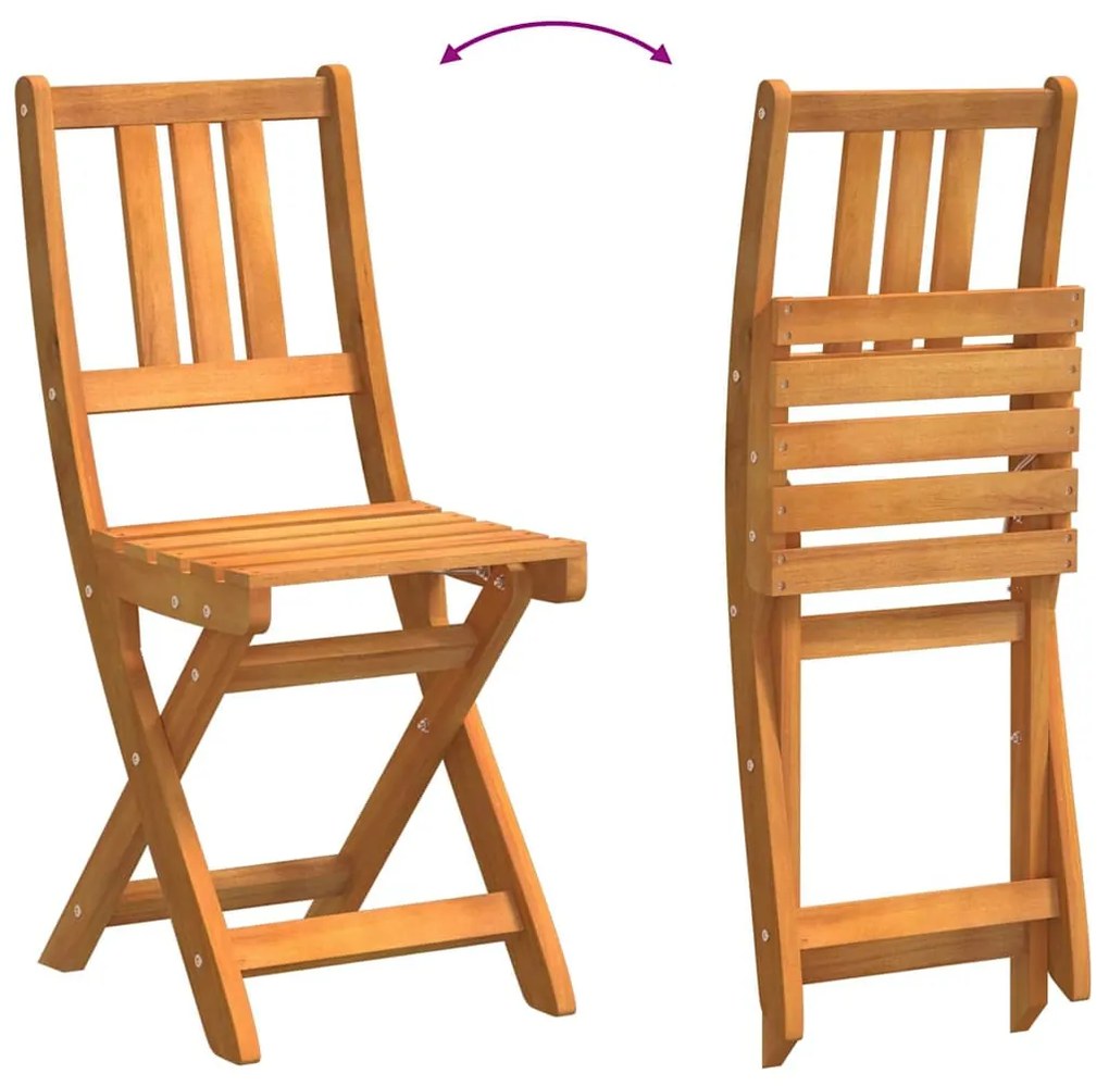 Conjunto Bistro de Jardim de 4 Peças vidaXL Madeira Sólida de Acácia