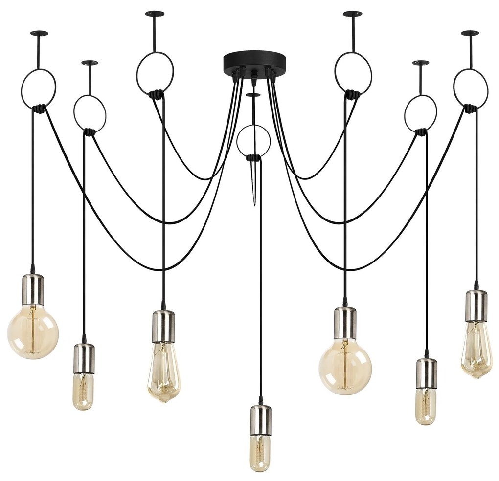 Candeeiro de Teto Sirin – Preto Níquel – Diâmetro 120 cm x Altura 111