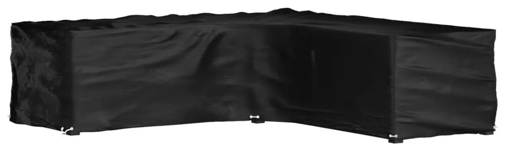 vidaXL Capa em forma de L p/ mobília de jardim 16 ilhós 285x285x70 cm