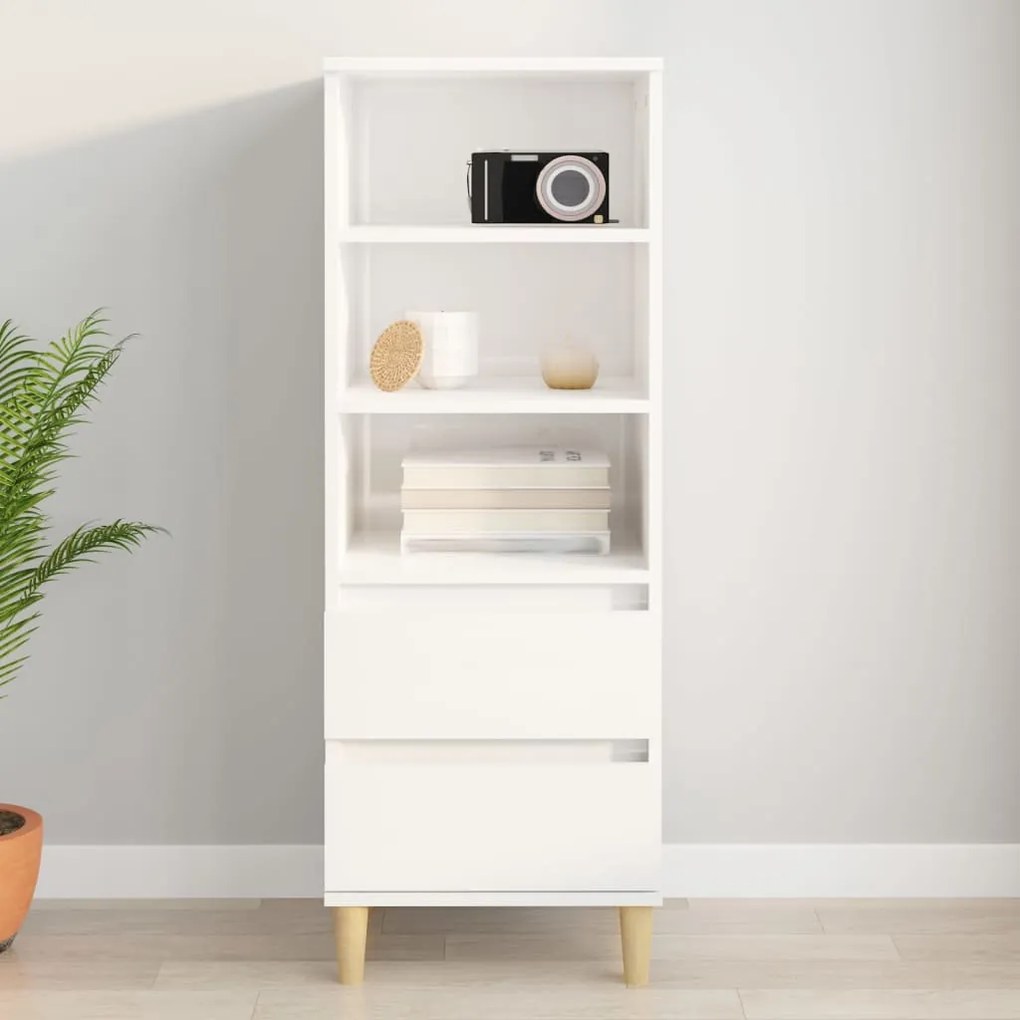 vidaXL Aparador 40x36x110 cm derivados de madeira branco brilhante