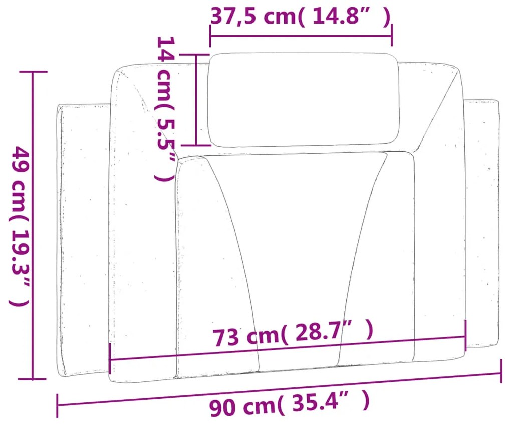 Almofadão de cabeceira 90 cm couro artificial cappuccino