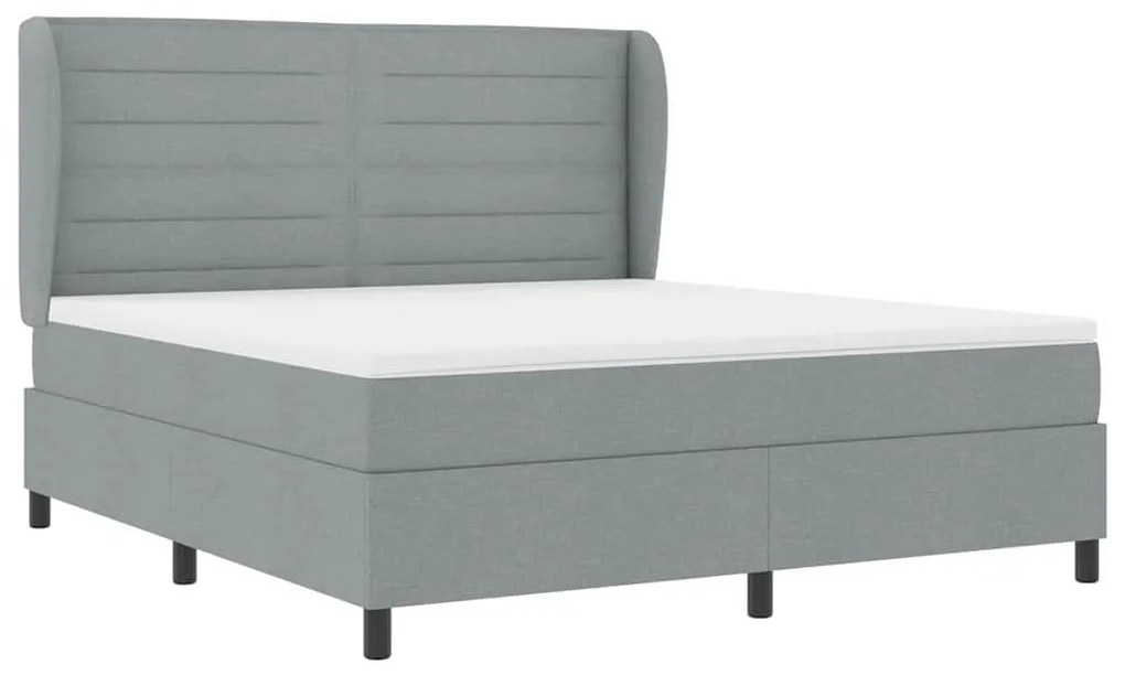 Cama Box com Colchão Cinza Claro 180x200 cm.