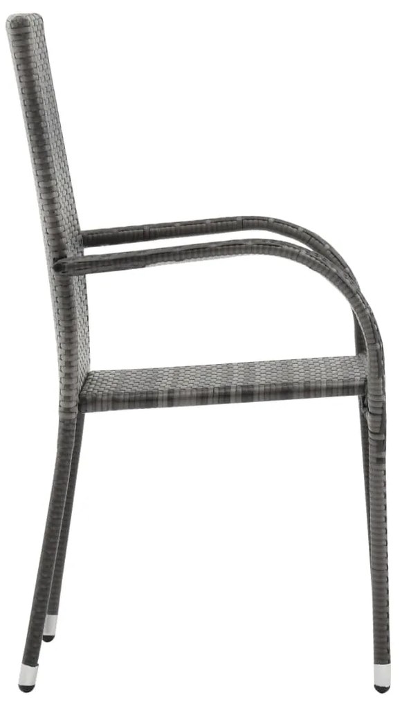 7 pcs conjunto de jantar para jardim cinzento