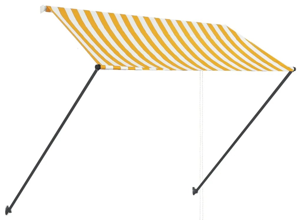 Toldo retrátil com LED 250x150 cm amarelo e branco