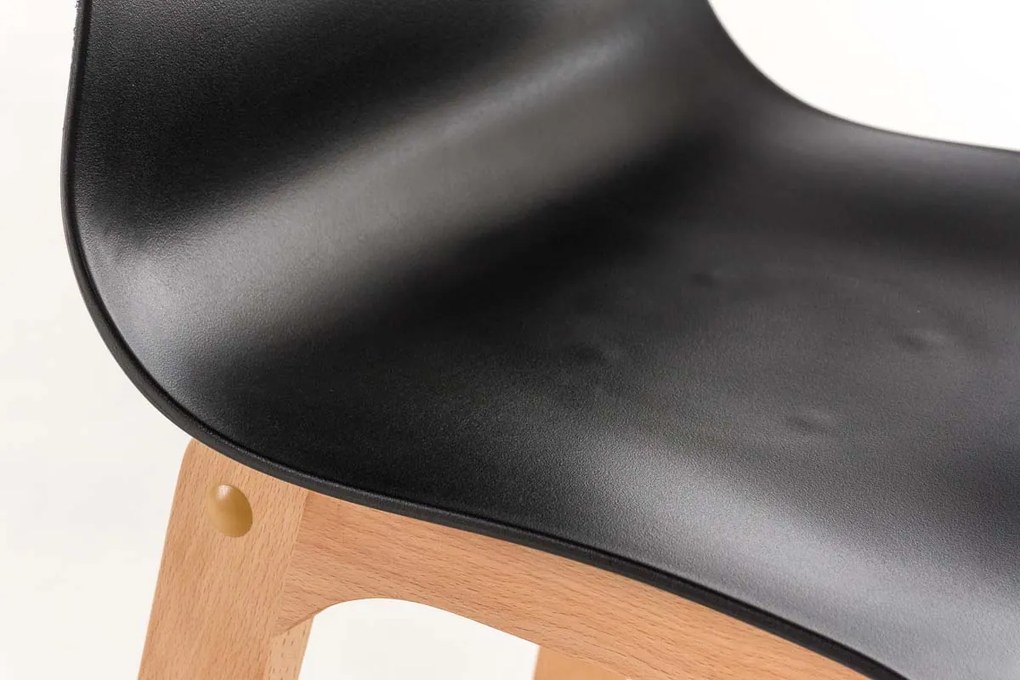 Banco de bar Hoover em plástico e com estrutura de Cor Natural 41 x 101 x 46 cm Preto